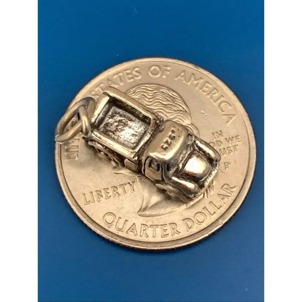 .925 Truck Sterling Silver Jewelry Charm #transportation #truck